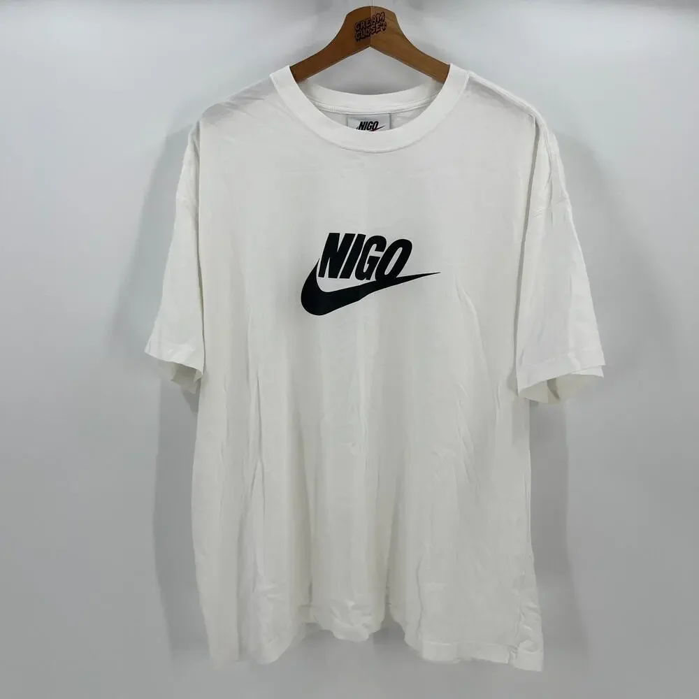 Nike Air x Nigo BAPE Bathing Ape Human Made Logo Swoosh Tee in White XL